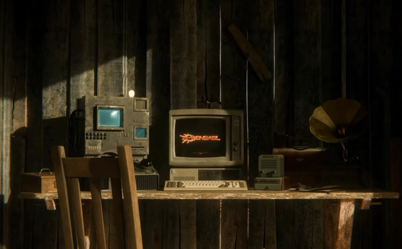 Cabin setup with retro CRT